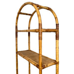 Load image into Gallery viewer, Vintage Tiki Boho Bamboo Cane Rattan Tall Shelving Unit
