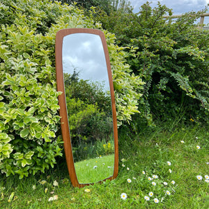 Mid Century Danish Style Teak Tall Mirror