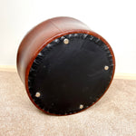 Load image into Gallery viewer, Vintage Brown Faux  Leather Footstool by Sherborne 1960s
