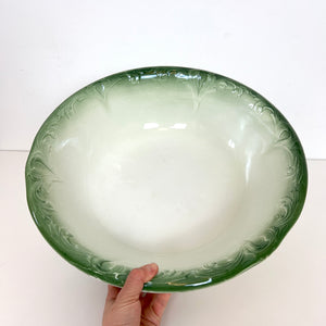 XL Vintage Floral  Green & White Wash Bowl Basin