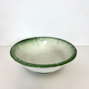 XL Vintage Floral  Green & White Wash Bowl Basin