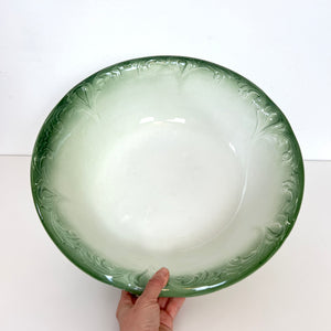 XL Vintage Floral  Green & White Wash Bowl Basin