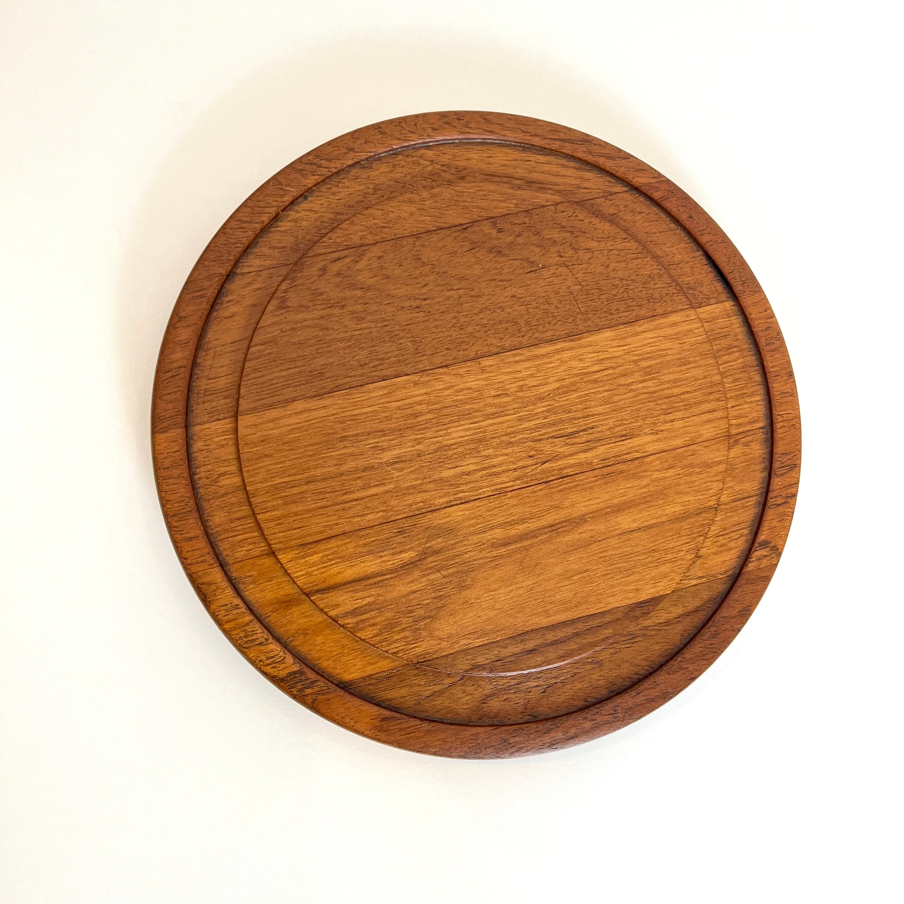 Mid Century Danish Teak Cheese Board Plate with dome lid