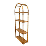 Load image into Gallery viewer, Vintage Tiki Boho Bamboo Cane Rattan Tall Shelving Unit
