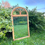 Load image into Gallery viewer, Mid Century Boho Bamboo Cane Arched Tall Mirror 82 cm
