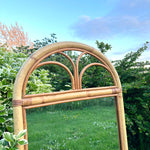 Load image into Gallery viewer, Mid Century Boho Bamboo Cane Arched Tall Mirror 82 cm
