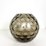 Load image into Gallery viewer, Mid Century Czech Borske Sklo Optical Olives Brown Gray Smoked Glass Vase
