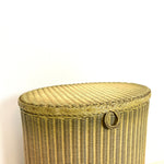 Load image into Gallery viewer, Lloyd Loom Vintage Yellow  Laundry Linen Basket , Bedside table 1930s
