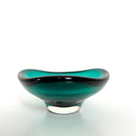 Load image into Gallery viewer, Vintage Green Murano  Style Glass Bowl - Mid Century Retro Glass Dish Ashtray
