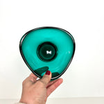 Load image into Gallery viewer, Vintage Green Murano  Style Glass Bowl - Mid Century Retro Glass Dish Ashtray
