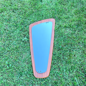 Mid Century Asymmetric Triangular Teak Wall Mirror