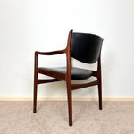 Load image into Gallery viewer, 60s Mid Century Black Faux Leather Armchair, Accent chair
