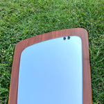 Load image into Gallery viewer, Mid Century Asymmetric Triangular Teak Wall Mirror
