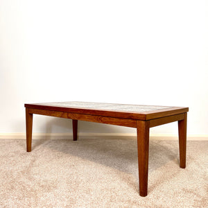 Mid-Century Tiled Top Teak Coffee Table