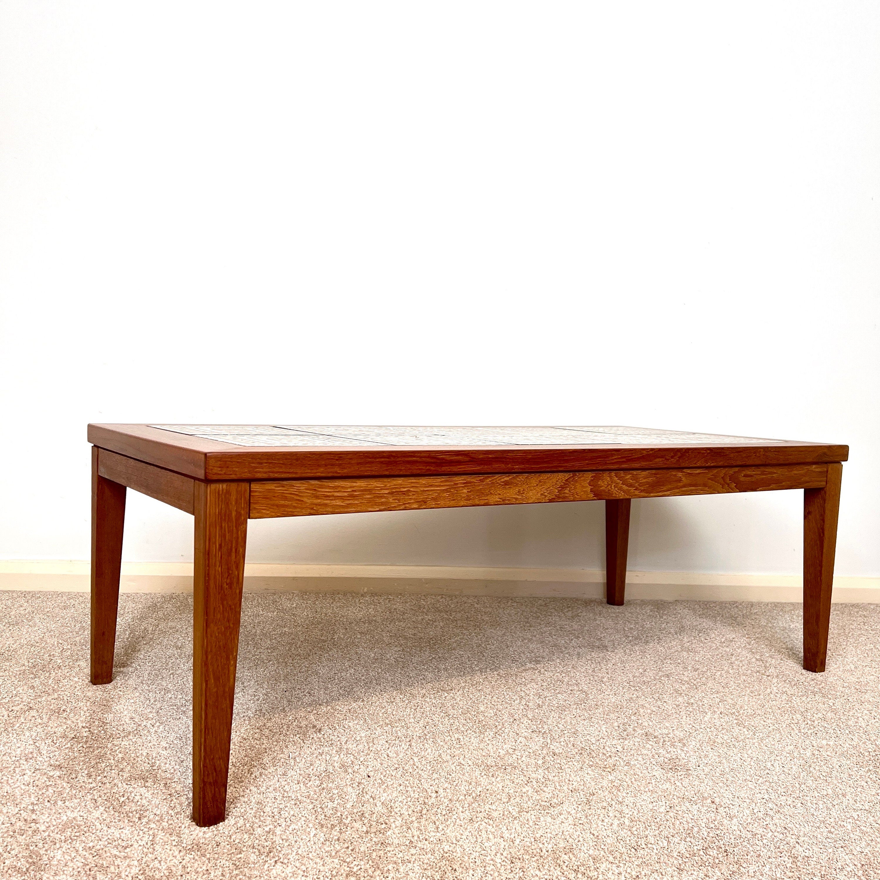 Mid-Century Tiled Top Teak Coffee Table