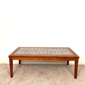 Mid-Century Tiled Top Teak Coffee Table