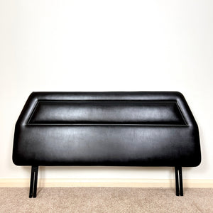 Vintage Black Faux Leather Double Headboard