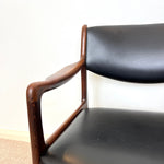 Load image into Gallery viewer, 60s Mid Century Black Faux Leather Armchair, Accent chair
