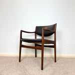 Load image into Gallery viewer, 60s Mid Century Black Faux Leather Armchair, Accent chair
