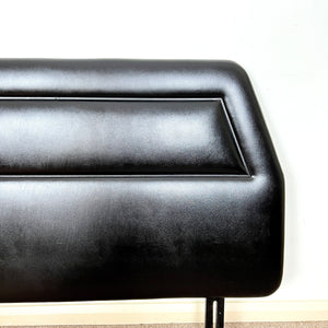 Vintage Black Faux Leather Double Headboard