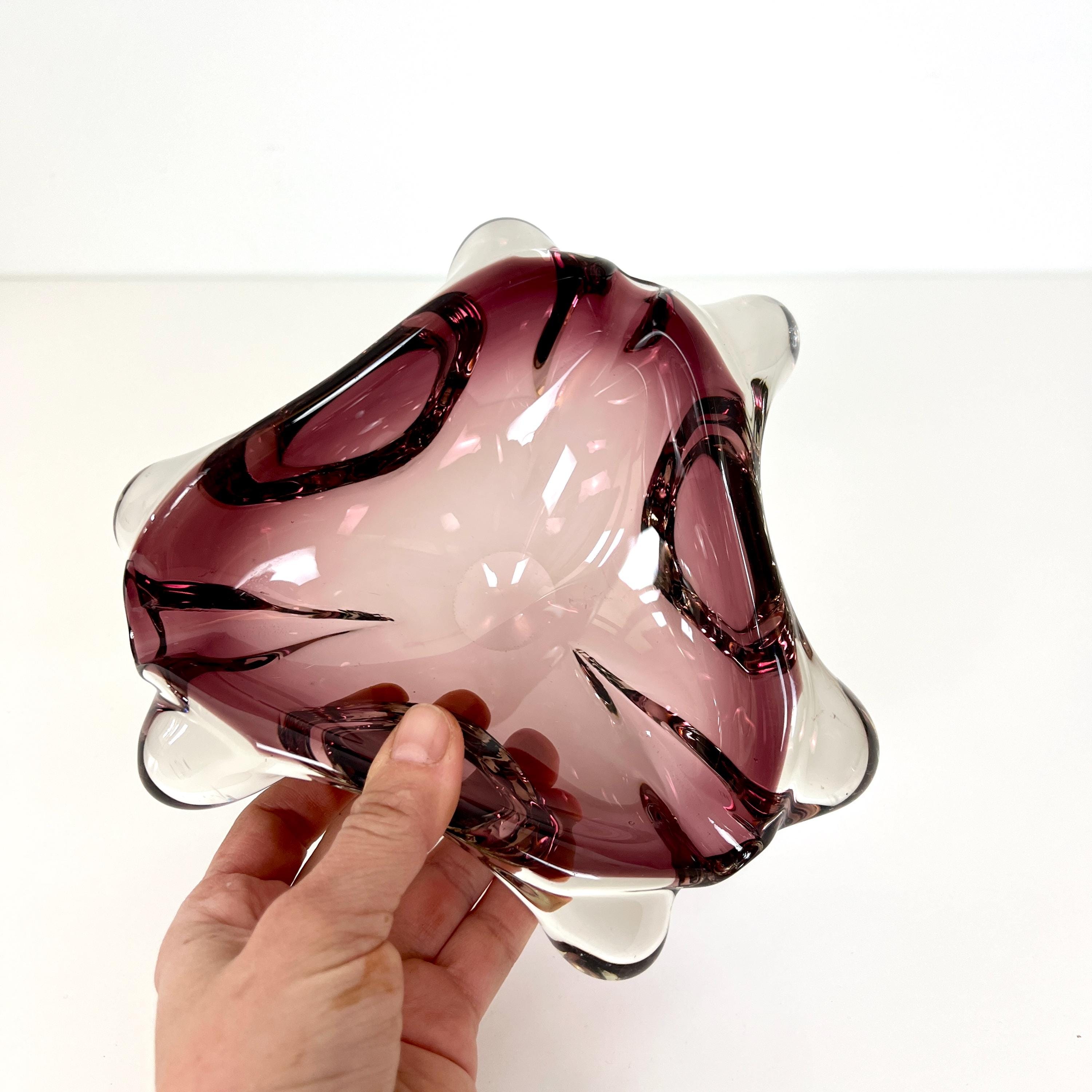 Mid Century Murano Purple Glass Bowl - Amethyst Ashtray