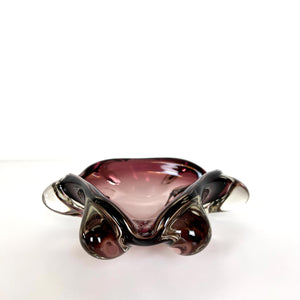 Mid Century Murano Purple Glass Bowl - Amethyst Ashtray