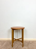 Load image into Gallery viewer, Midcentury Teak Folding Small Side Bedside Table, Vintage Retro End Table, Danish Style
