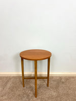 Load image into Gallery viewer, Midcentury Teak Folding Small Side Bedside Table, Vintage Retro End Table, Danish Style
