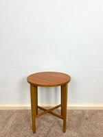 Load image into Gallery viewer, Midcentury Teak Folding Small Side Bedside Table, Vintage Retro End Table, Danish Style
