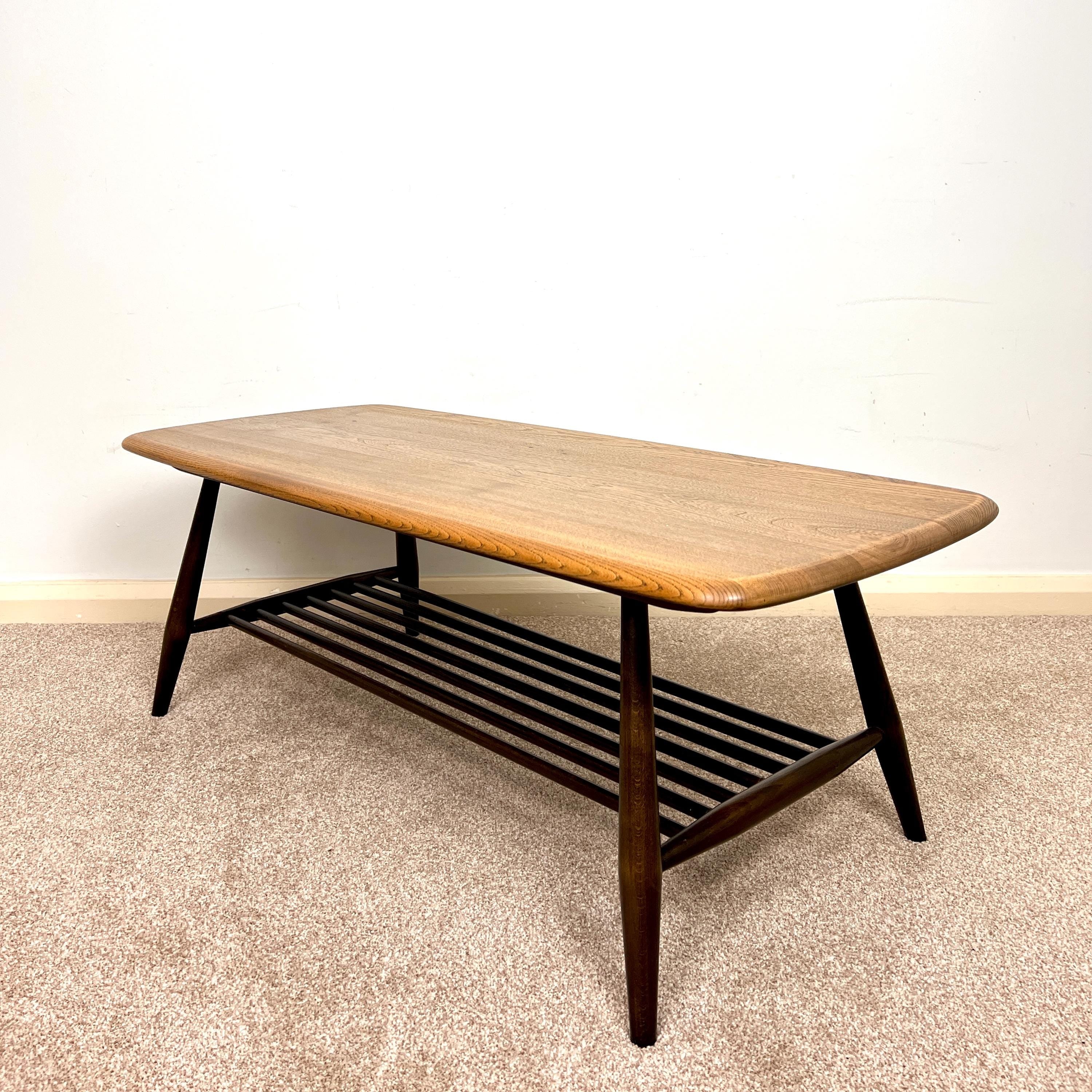 Ercol Vintage Coffee Table with Storage Rack