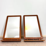 Load image into Gallery viewer, 2 x Mid Century Danish Large Teak Mirror, Vintage Tall Dressing  Mirror MCM 95 cm
