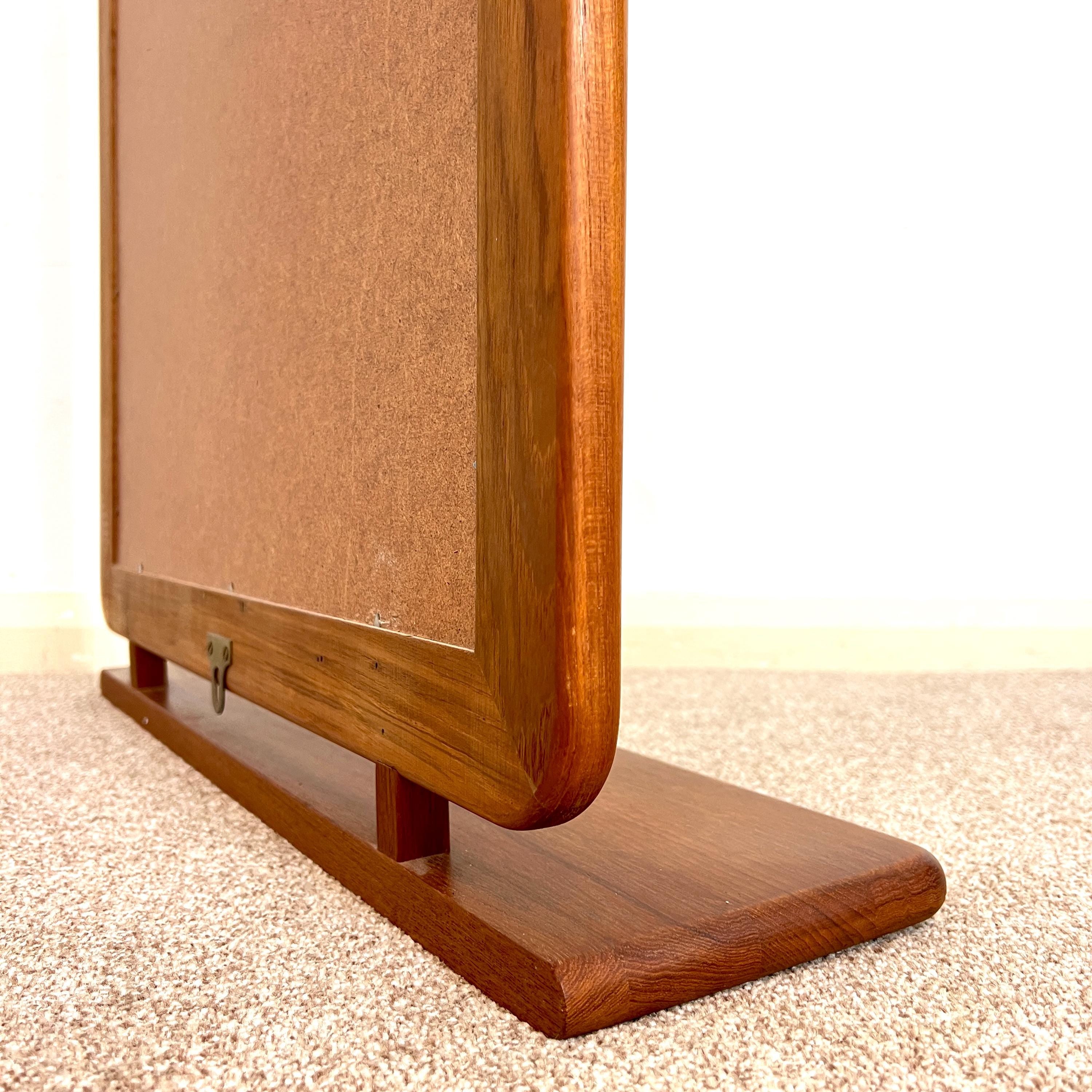 2 x Mid Century Danish Large Teak Mirror, Vintage Tall Dressing  Mirror MCM 95 cm