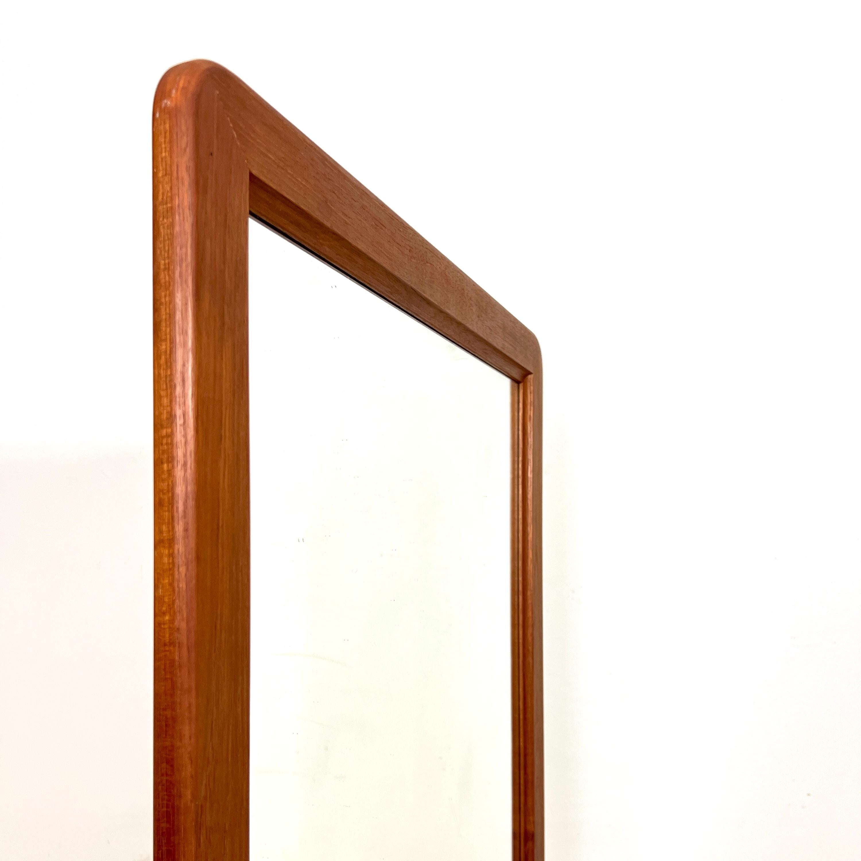 2 x Mid Century Danish Large Teak Mirror, Vintage Tall Dressing  Mirror MCM 95 cm