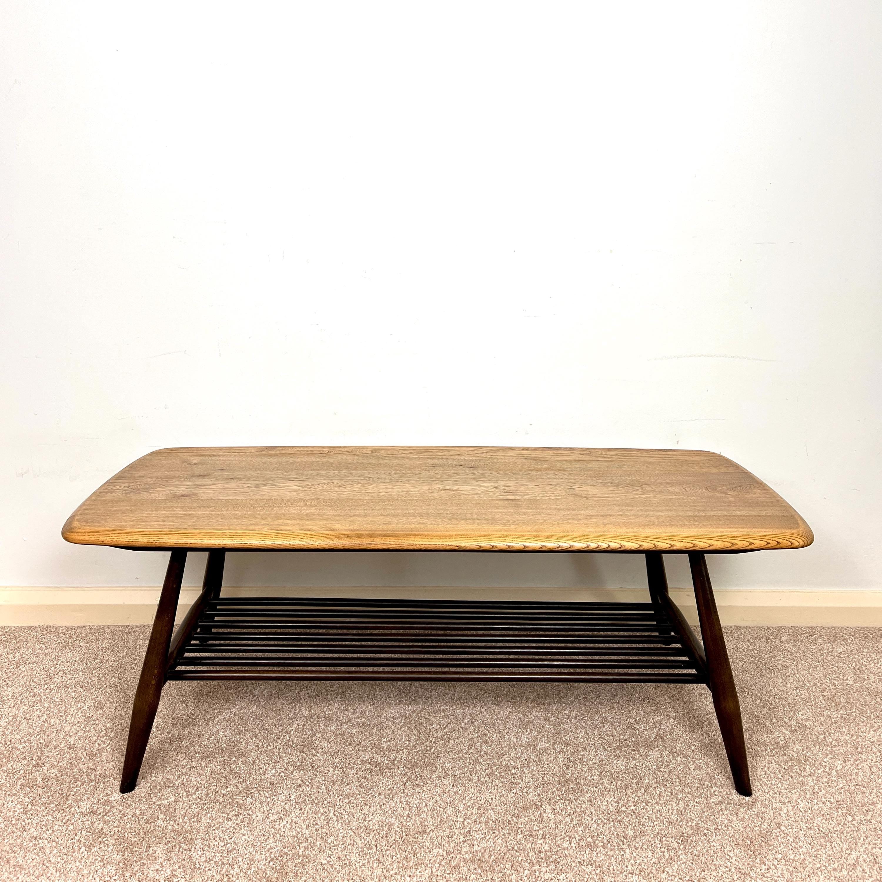 Ercol Vintage Coffee Table with Storage Rack