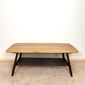Ercol Vintage Coffee Table with Storage Rack
