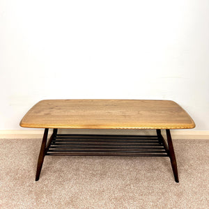 Ercol Vintage Coffee Table with Storage Rack