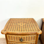 Load image into Gallery viewer, A Pair of Vintage Bamboo Rattan Bedside drawers, Boho Bedside tables
