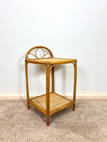 Load image into Gallery viewer, Vintage Rattan Bamboo Bedside Table, Boho Retro
