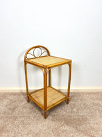 Load image into Gallery viewer, Vintage Rattan Bamboo Bedside Table, Boho Retro
