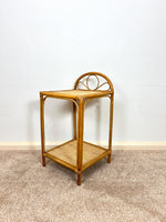 Load image into Gallery viewer, Vintage Rattan Bamboo Bedside Table, Boho Retro
