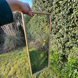 Mid Century Boho Faux Bamboo Wall Mirror