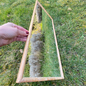 Mid Century Boho Faux Bamboo Wall Mirror