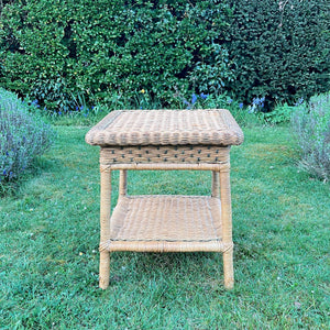 Vintage Boho Wicker Rattan Side Table