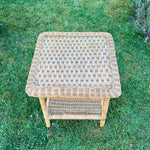 Load image into Gallery viewer, Vintage Boho Wicker Rattan Side Table

