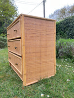 Load image into Gallery viewer, Vintage Bamboo Rattan Wicker Chest of Drawers, Dresser,  Bohemian Retro
