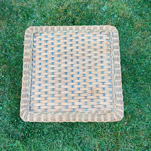 Vintage Boho Wicker Rattan Side Table