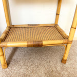 Load image into Gallery viewer, A Pair of Vintage Bamboo Rattan Bedside tables
