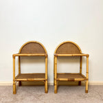 Load image into Gallery viewer, A Pair of Vintage Bamboo Rattan Bedside tables

