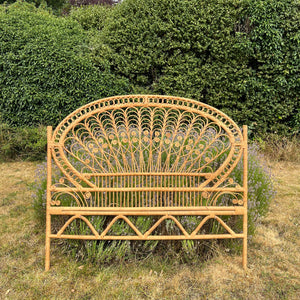 Vintage Bamboo Rattan Headboard Cane Double size 4ft 6
