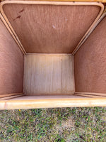 Load image into Gallery viewer, A Pair of Rattan Bamboo Cane Bedside Tables , Boho Tiki Side Table
